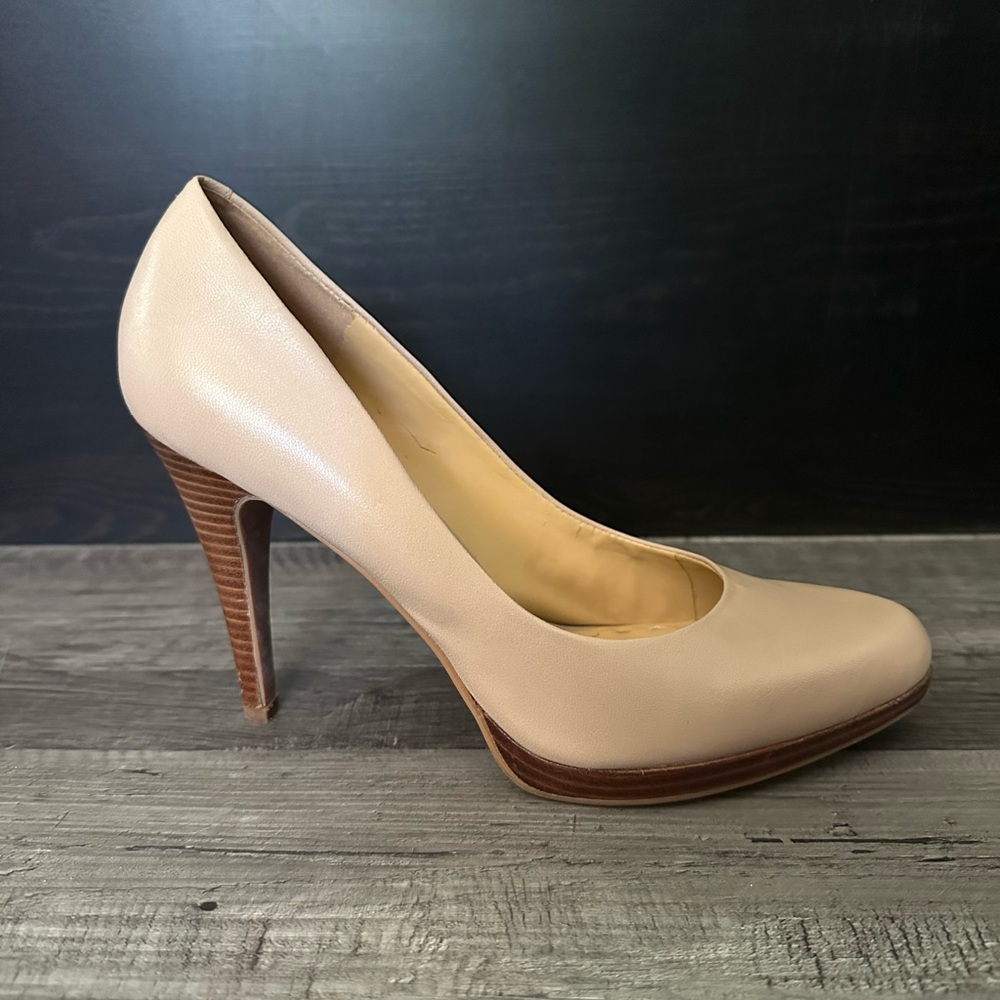 Nine West Nude Leather Heels